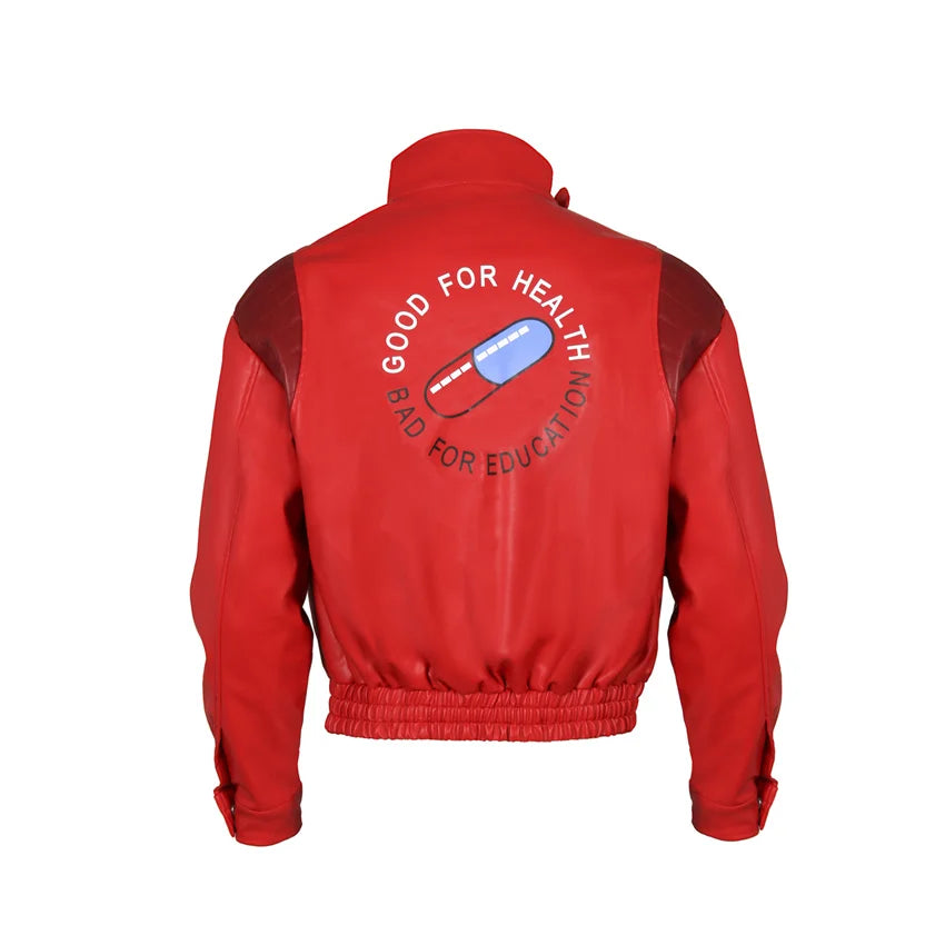 Akira: Jacket Shotaro Kaneda Adult Cosplay Coat Pants Red PU Leather Jacket Pilot Racing Suit Halloween Fancy Outfit
