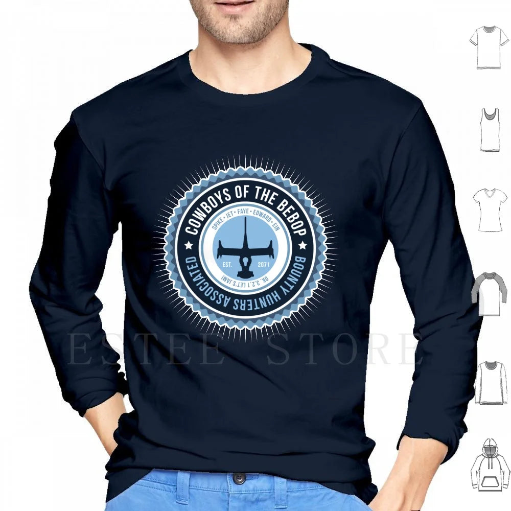 Cowboy Bebop: Space Cowboy Hoodies Long Sleeve Anime Japan Spike Bebop Jet Faye Ein