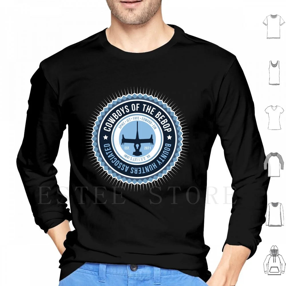 Cowboy Bebop: Space Cowboy Hoodies Long Sleeve Anime Japan Spike Bebop Jet Faye Ein