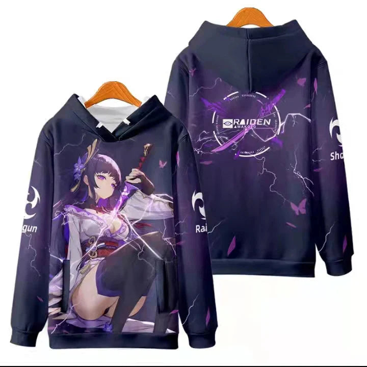 Genshin Impact: Raiden Shogun 3D Printed Men Women Hoodies Streetwear Fashion Pullover Harajuku Oversized Hoodie  Clothing