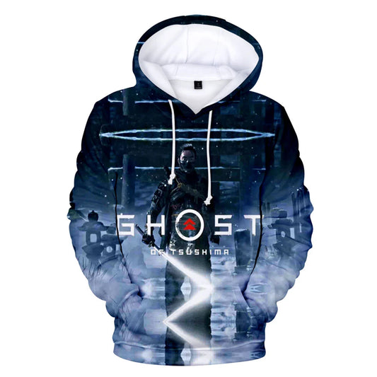 I.L.F.A. Game Ghost of Tsushima 3D Print Hoodies Samurai Cosplay Sweatshirts Hip Hop Pullover Unisex Hoody Coats