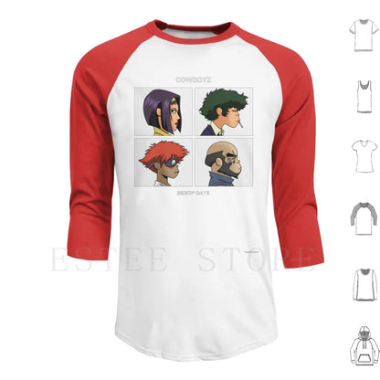 Cowboy Bebop:  Days Hoodies Long Sleeve Music Anime Album Art Pop Culture Geek Nerd Cartoon Parody Mashup Team Group Cowboys