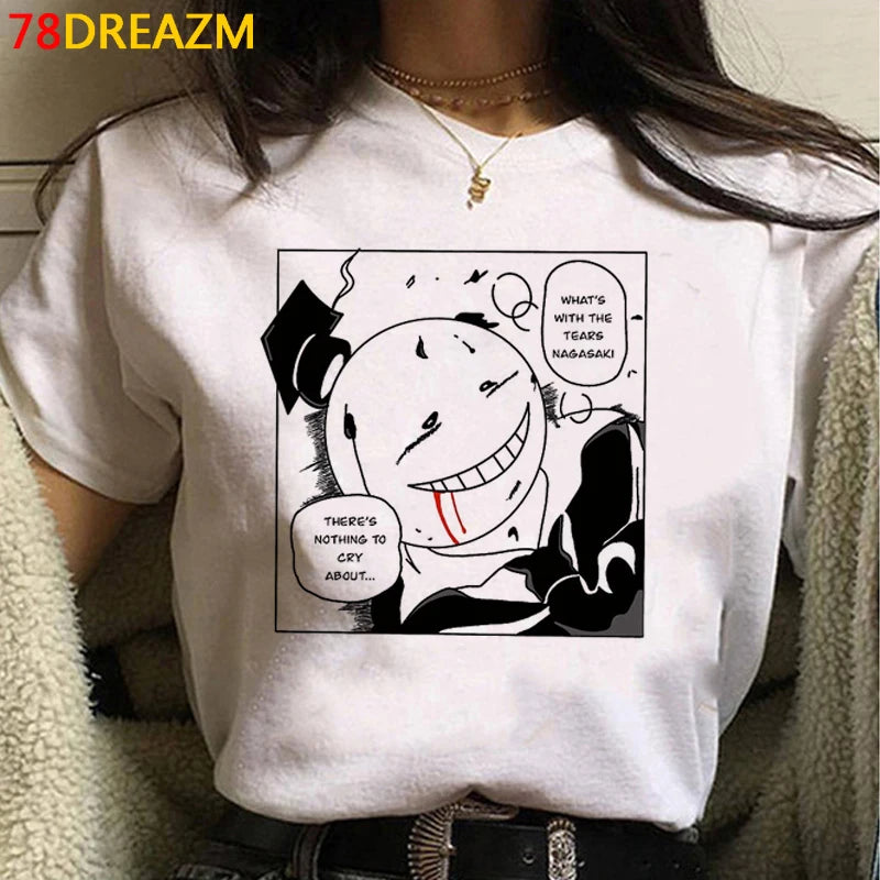 Assassination Classroom: Tshirt Clothes Women Couple  White T Shirt Casual Harajuku Kawaii Summer Top Tshirt White T Shirt