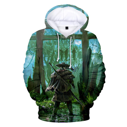 I.L.F.A. Game Ghost of Tsushima 3D Print Hoodies Samurai Cosplay Sweatshirts Hip Hop Pullover Unisex Hoody Coats