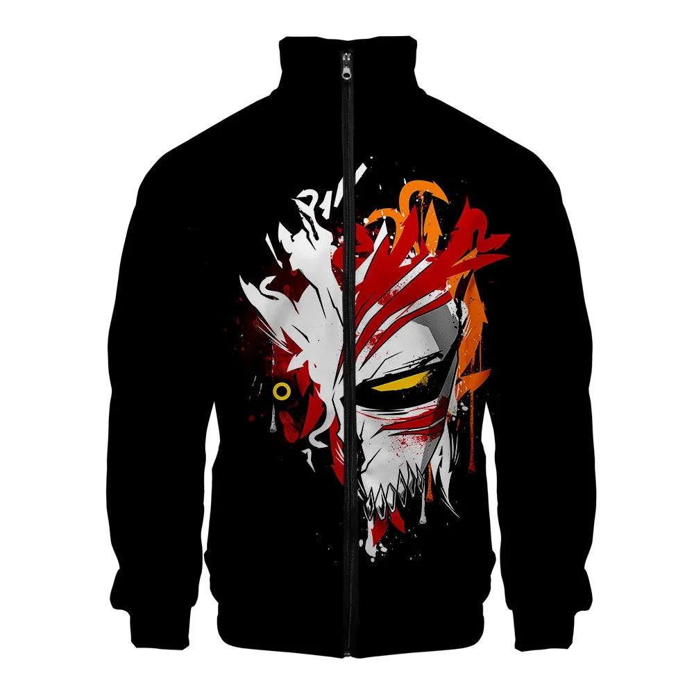 Anime: Bleach 3D Jacket Men Jacket Harajuku Stand Collar Zipper