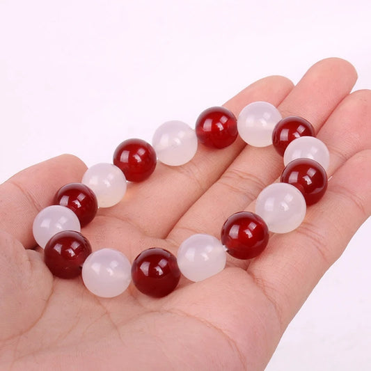 Anime Fruits Basket Kyo Sohma Bracelet White Red Crystal Beads Bangle Bracelets for Women Men Cosplay Props Jewelry