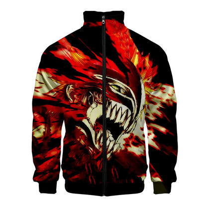 Anime: Bleach 3D Jacket Men Jacket Harajuku Stand Collar Zipper