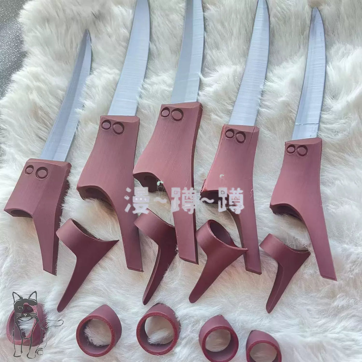 Gachiakuta: Jabber Wonger Cosplay Prop 3D Printing Silver Bracelet Ring Nails Accessories Full Set Halloween Party Adult