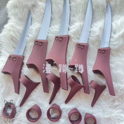 Gachiakuta: Jabber Wonger Cosplay Prop 3D Printing Silver Bracelet Ring Nails Accessories Full Set Halloween Party Adult