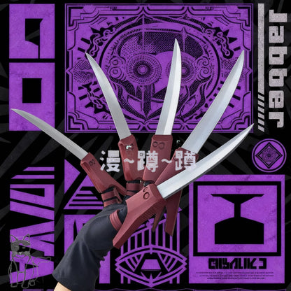 Gachiakuta: Jabber Wonger Cosplay Prop 3D Printing Silver Bracelet Ring Nails Accessories Full Set Halloween Party Adult