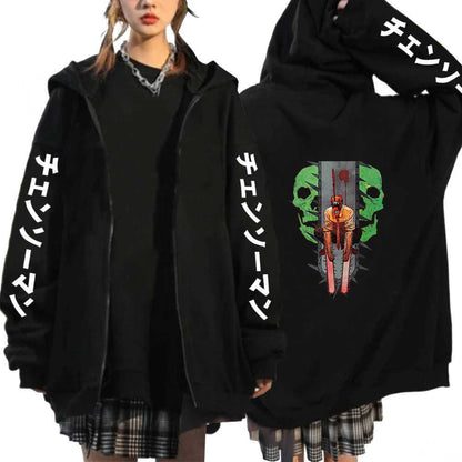 Chainsaw Man: Denji Demon Hoodie Men Anime Zip Up Hoodies Print Anime