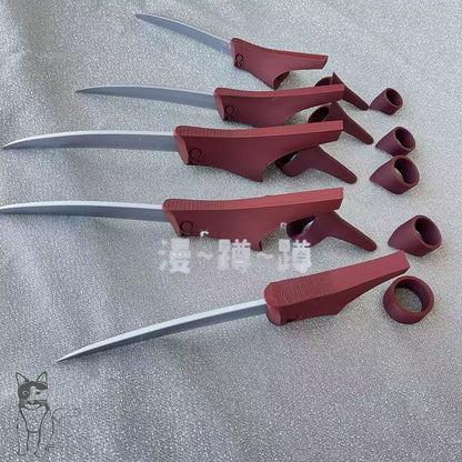 Gachiakuta: Jabber Wonger Cosplay Prop 3D Printing Silver Bracelet Ring Nails Accessories Full Set Halloween Party Adult