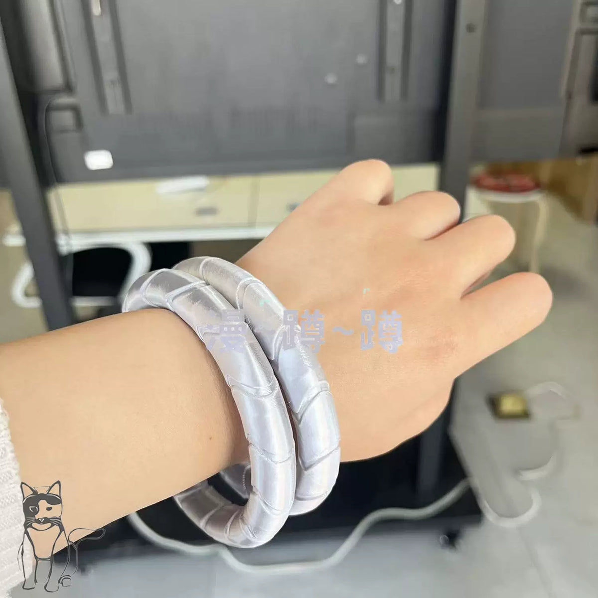 Gachiakuta: Jabber Wonger Cosplay Prop 3D Printing Silver Bracelet Ring Nails Accessories Full Set Halloween Party Adult