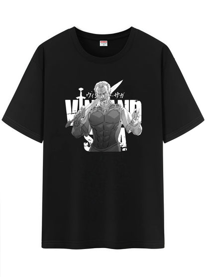 Vinland Saga: Unisex Japanese Pattern T-Shirt,  Character Graphic Short Sleeve Regular Fix Tee Shirt