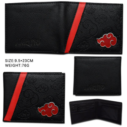Naruto: Sasuke Cartoon PU Wallet Creative Simple Foldable Coin Purse Multifunctional Card Boys Gift