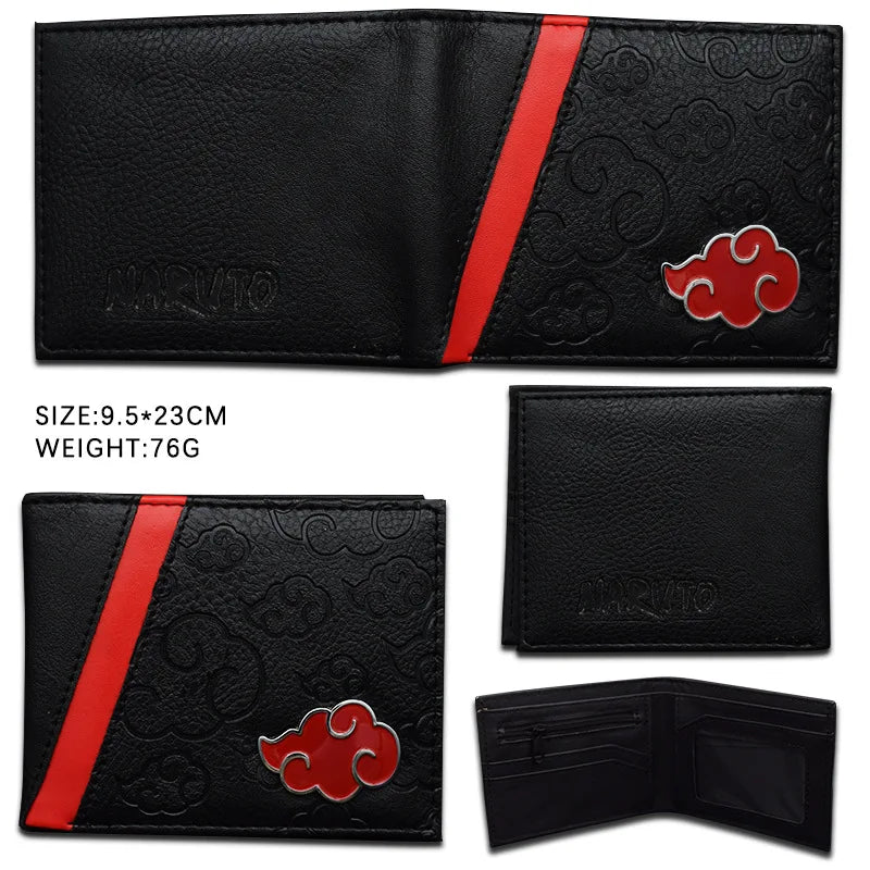 Naruto: Sasuke Cartoon PU Wallet Creative Simple Foldable Coin Purse Multifunctional Card Boys Gift