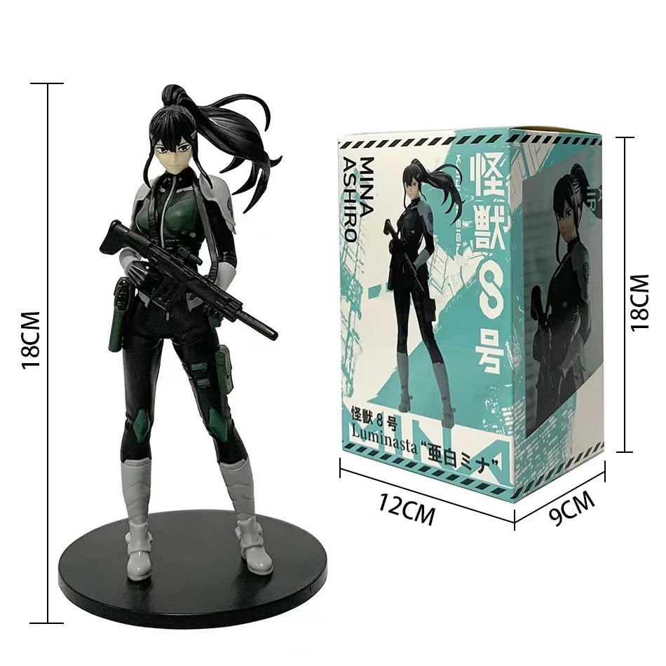 Kaiju No. 8 :  Amine  Figure Kafka Hibino Mina Ashiro Skeleton Creative PVC Model Toys Kids Action Statue Doll Gifts