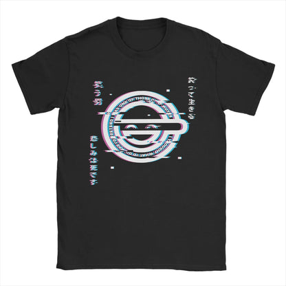 Ghost in the Shell: Major & Japanese Text Print T-Shirt Oversized Black Streetwear Cotton Tee Anime Sci-Fi Aesthetic