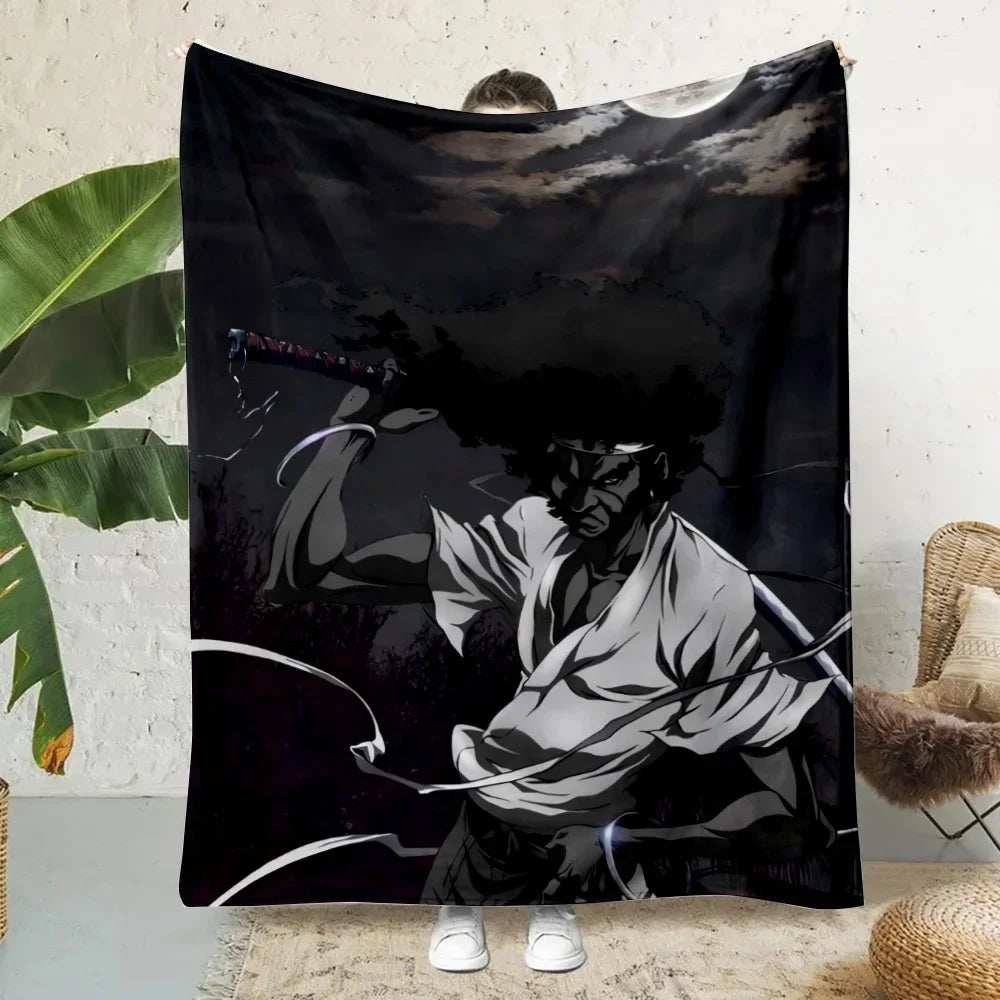 Anime Afro Samurai Cartoon Printed Blanket Picnic Blankets Warm Blanket Soft and Comfortable Blanket Home Travel Birthday Gifts