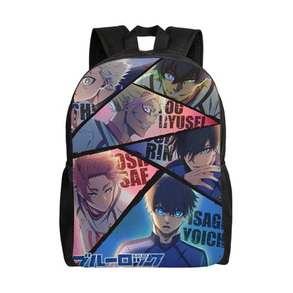 Blue Lock: Backpack for Men Women Teenage High School Hiking Travel Daypack Soccer Anime Laptop Computer Canvas Bags Durable