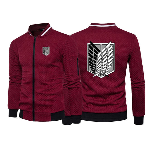 Attack on Titan: Loose Comfortable Jacket Spring And Autumn Man's Cardigan Zipper Hoodies Attack on Titan Logo Print Coat