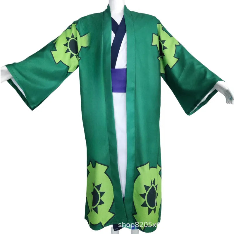 One Piece: Fantasia Wano Country Roronoa Of Zoro Cosplay Kimono Anime Pirate Disfraz Costume Men Male Halloween Carnival Party Clothes