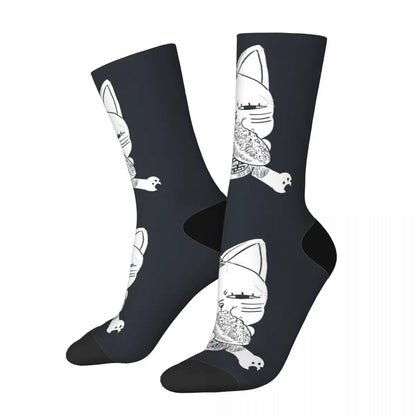 Dandadan: Turbo Cat Retro Okarun Casual Crew Sock Gift Printed