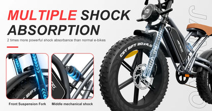 Yowamushi Pedal: Jansno x50 Adult Electric Bike 750W Motor EBicycle 48V 14AH 20 Inch Tire E-Bike Electric Mountain Bike Off-Road Motorcycle