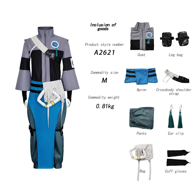 Gachiakuta: Zanka Nijiku Cosplay Costume Set Anime Style Battle Attire Disguise Role Playing Halloween Costume