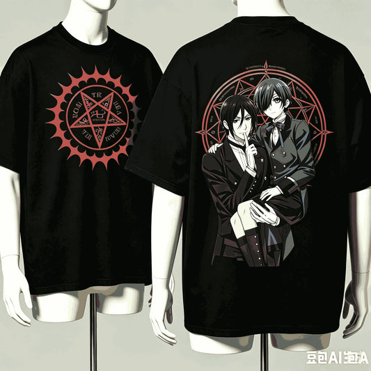 Black Butler:T-shirt Harajuku Cotton New Model High Street Retro Fashion Oversized Unisex hot product Classic tee