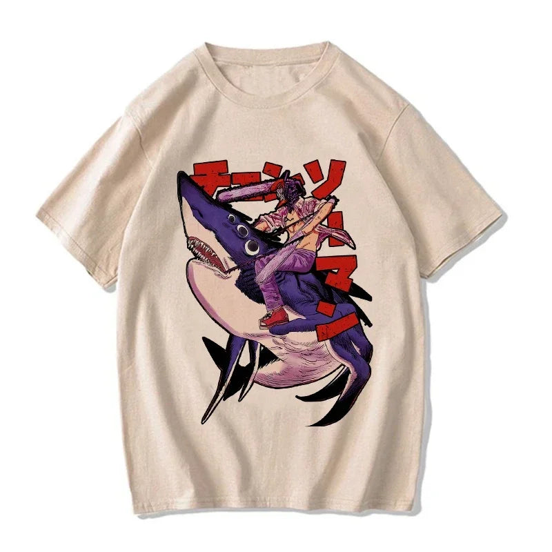 Chainsaw Man:  T Shirt Cartoon Pochita T-shirt Makima Harajuku Graphic Tees Clothing Tops Tshirt Manga