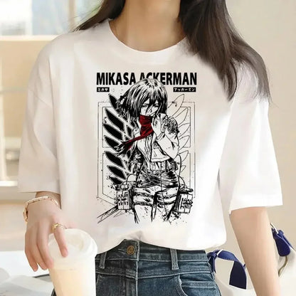 Attack on Titan: Graphic Print Harajuku T Shirt Casual Fashion Short Sleeve T-Shirt Women Graphic T Shirts
