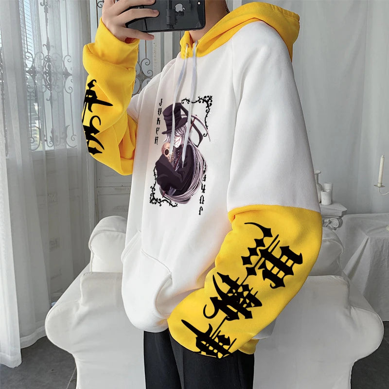 Black Butler: Grell Sutcliff Horror Comics Hoodies Harajuku Unisex Streetwear Korean Loose Y2k Patchwork Women Sweatshirts