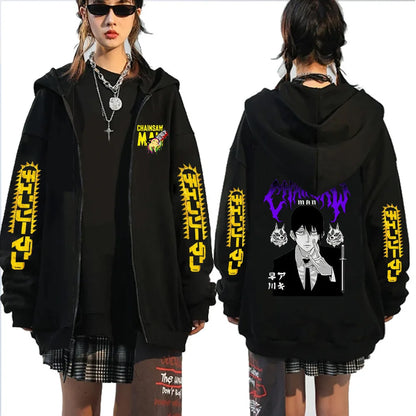 Chainsaw Man: Denji Demon Hoodie Men Anime Zip Up Hoodies Print Anime