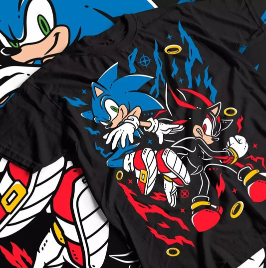 Sonic the Hedgehog: Short Sleeve Shadow The Hedgehog T-Shirt, Heroes Tee Sonic T-Shirt, Heroes Vintage Tee - Fans Loose Cotton  Top