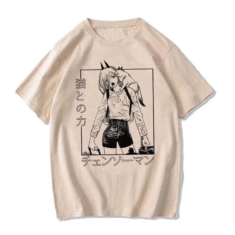 Chainsaw Man:  T Shirt Cartoon Pochita T-shirt Makima Harajuku Graphic Tees Clothing Tops Tshirt Manga