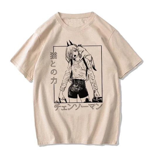 Chainsaw Man:  T Shirt Cartoon Pochita T-shirt Makima Harajuku Graphic Tees Clothing Tops Tshirt Manga
