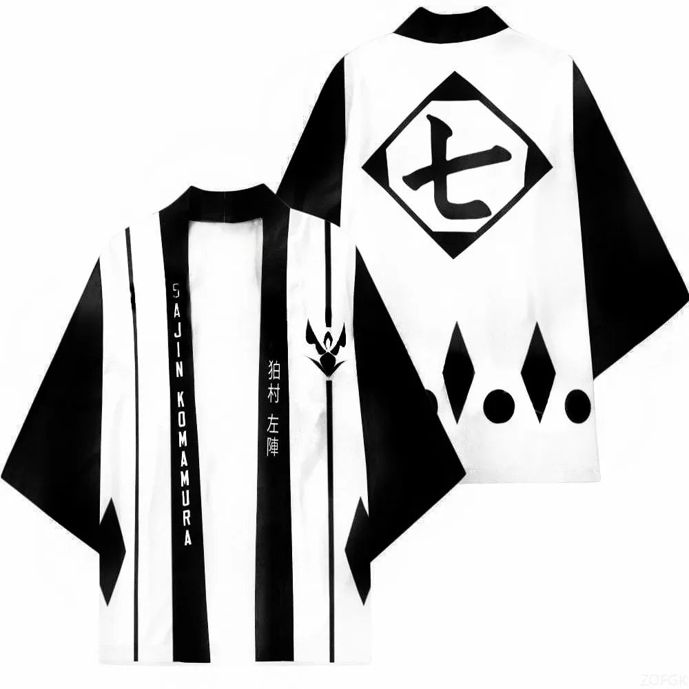 Bleach: Japanese Anime Bleach Anime Kurosaki Ichigo Kimono, Feather Woven Cloak, Taoist Robe, 3D Digital Printed Top