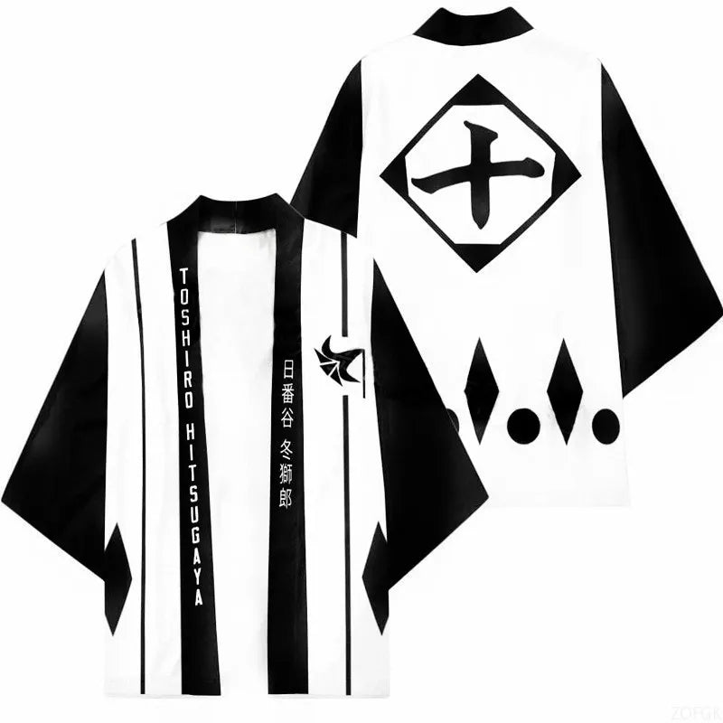 Bleach: Japanese Anime Bleach Anime Kurosaki Ichigo Kimono, Feather Woven Cloak, Taoist Robe, 3D Digital Printed Top
