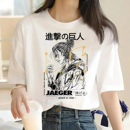 Attack on Titan: Graphic Print Harajuku T Shirt Casual Fashion Short Sleeve T-Shirt Women Graphic T Shirts