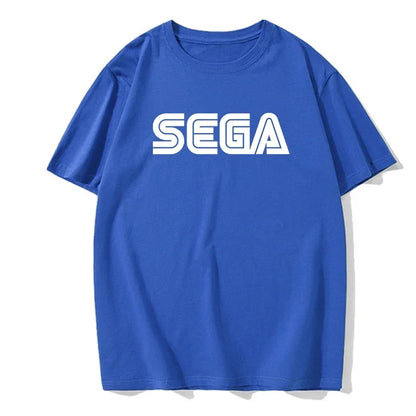 Sonic the Hedgehog: Sega Logo Men T Shirts Summer Casual Short Sleeve Fashion Streetwear Harajuku Tshirt Korea Style Game Fans Male Tees