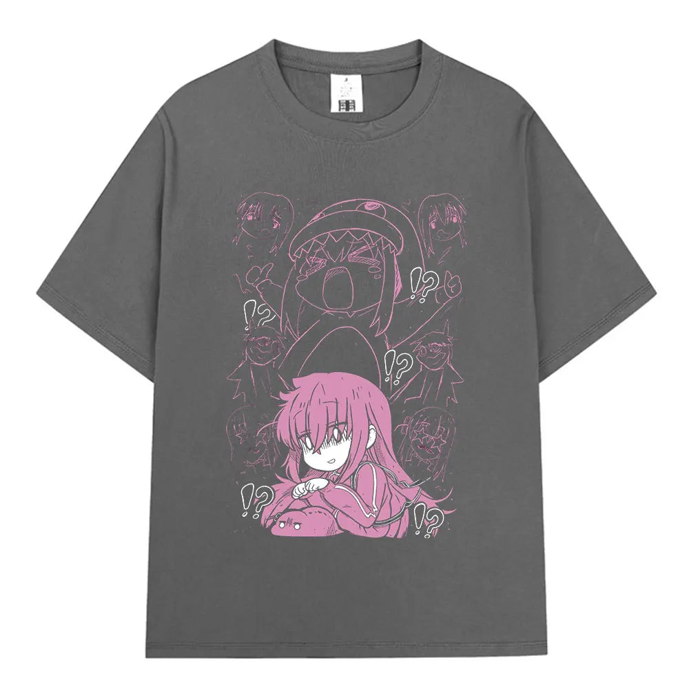Bocchi The Rock: T-shirt Anime Gotoh Hitori Graphic T-shirts Men Women Summer Oversized Cotton T Shirts Streetwear