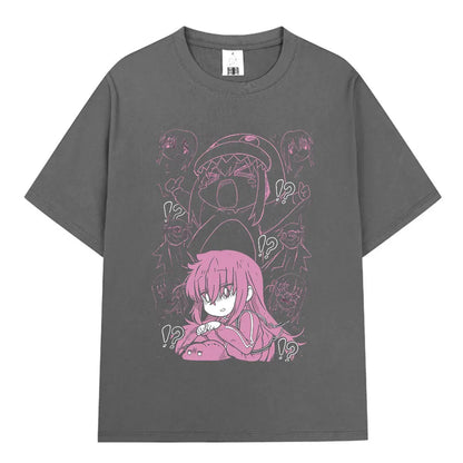 Bocchi The Rock: T-shirt Anime Gotoh Hitori Graphic T-shirts Men Women Summer Oversized Cotton T Shirts Streetwear