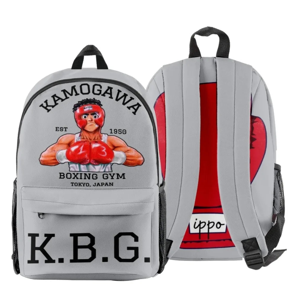 Hajime No Ippo: Kamogawa Boxing Gym KBG Backpack Logo Backpack Fashion Shopping Bag Vintage Bags Personalized School Backpack