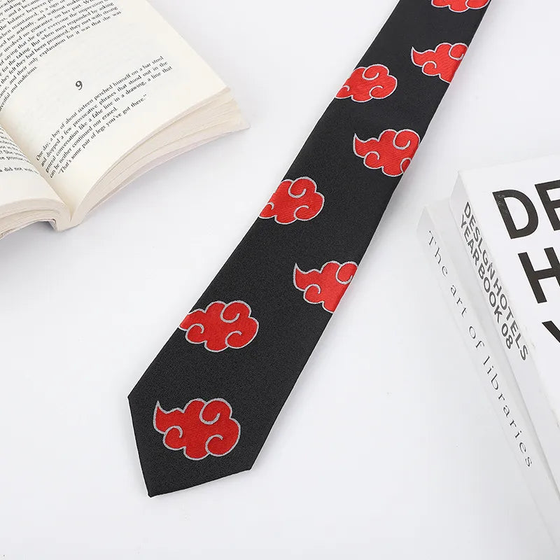 Naruto: Akatsuki Red Cloud Tie Ninja Neckcloth Accessories Carnival Gifts Tie 145cm