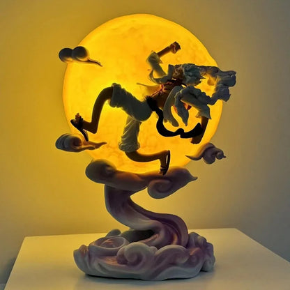 One Piece: Anime Figures Nika Sun God 5 Gear Luffy Flying To The Moon Model GK Statue Glowing Trendy Collectible Ornament Gifts