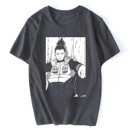 Nauto: Shikamaru Top Anime Harajuku Camisas Men T Shirt Men Tshirt Manga Tshirts T Shirt man