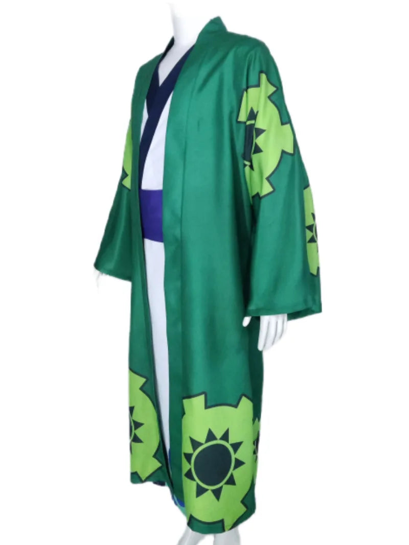 One Piece: Fantasia Wano Country Roronoa Of Zoro Cosplay Kimono Anime Pirate Disfraz Costume Men Male Halloween Carnival Party Clothes