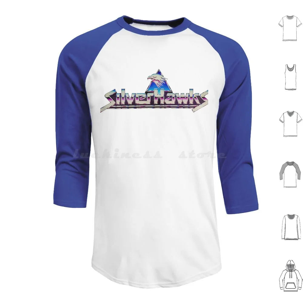 Silverhawks: Logo Hoodies Long Sleeve Thundercats 80s Retro He Man Cartoon Thundercat Vintage Cartoons Silverhawks