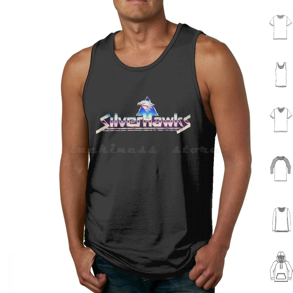 Silverhawks: Logo Tank Tops Print Cotton Thundercats 80s Retro He Man Cartoon Thundercat Vintage Cartoons Silverhawks